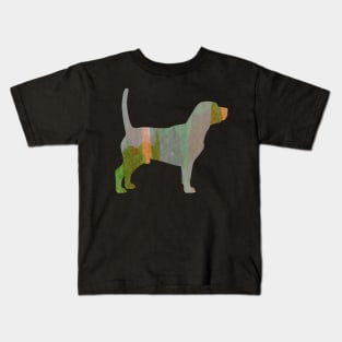 Watercolor Green Beagle Dog Kids T-Shirt